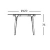 Magis Table ronde en bois Steelwood