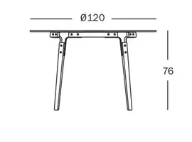 Steelwood table - ronde tafel