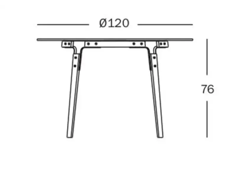 Steelwood table - ronde tafel