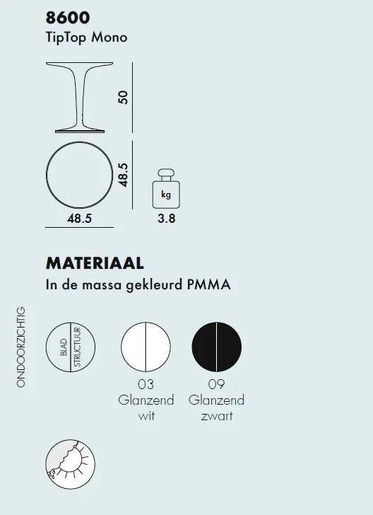 Kartell  TipTop Mono bijzettafel