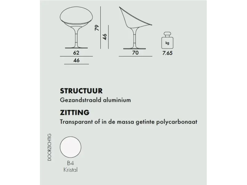 EroS draaistoel van Kartell