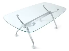 Silver vergader- conferentietafel in glas