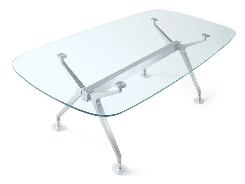 Silver vergader- conferentietafel in glas