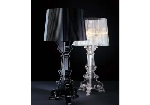 Bourgie lampe transparent/noir