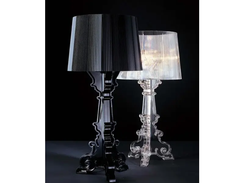 Bourgie lampe transparent/noir