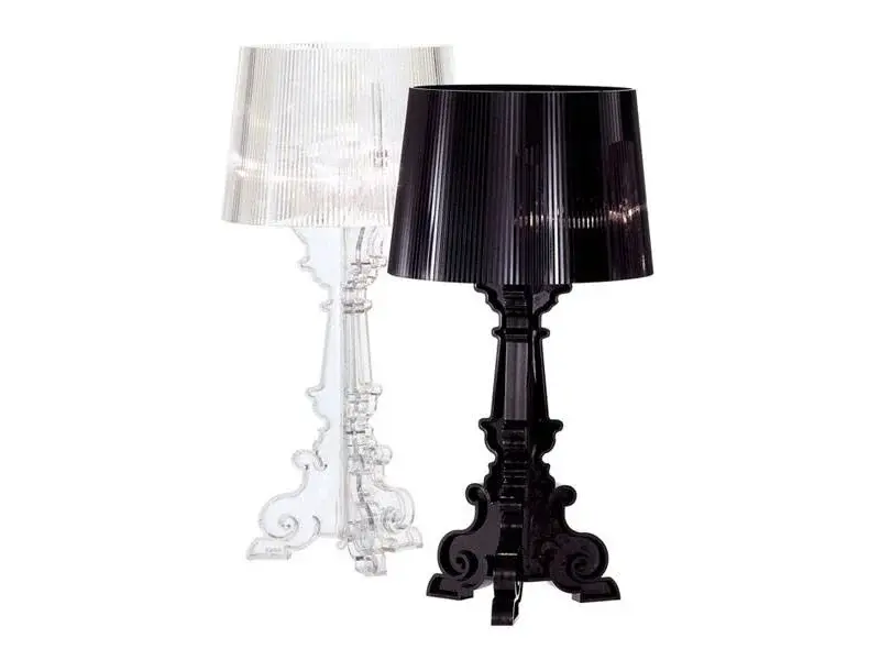 Bourgie lamp Transparant/Zwart