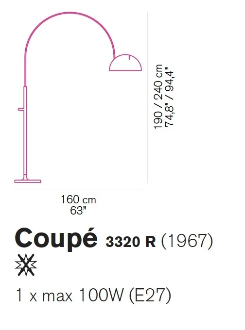 Oluce Coupé 3320 staande lamp