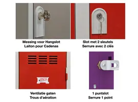 Metalen lockerkast 3 deuren - Vuile industrie - H.180 x L.120 cm