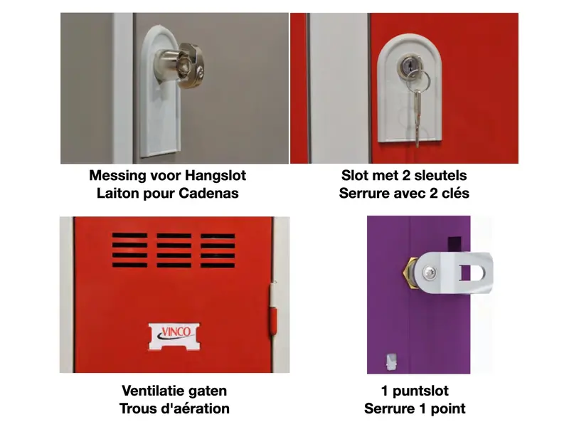 Metalen lockerkast 3 deuren - Vuile industrie - H.180 x L.120 cm