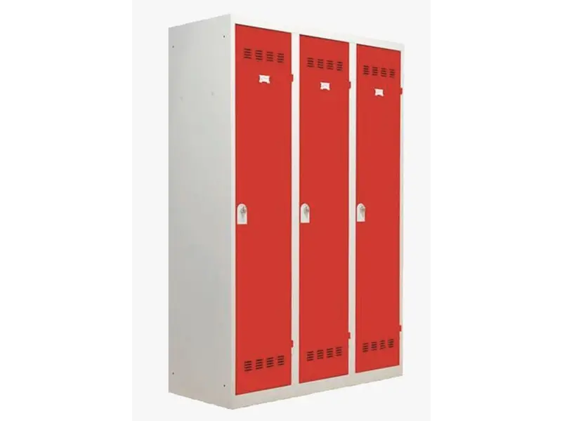 Metalen lockerkast 3 deuren - Vuile industrie - H.180 x L.120 cm