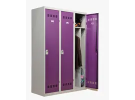Metalen lockerkast 3 deuren - Vuile industrie - H.180 x L.120 cm