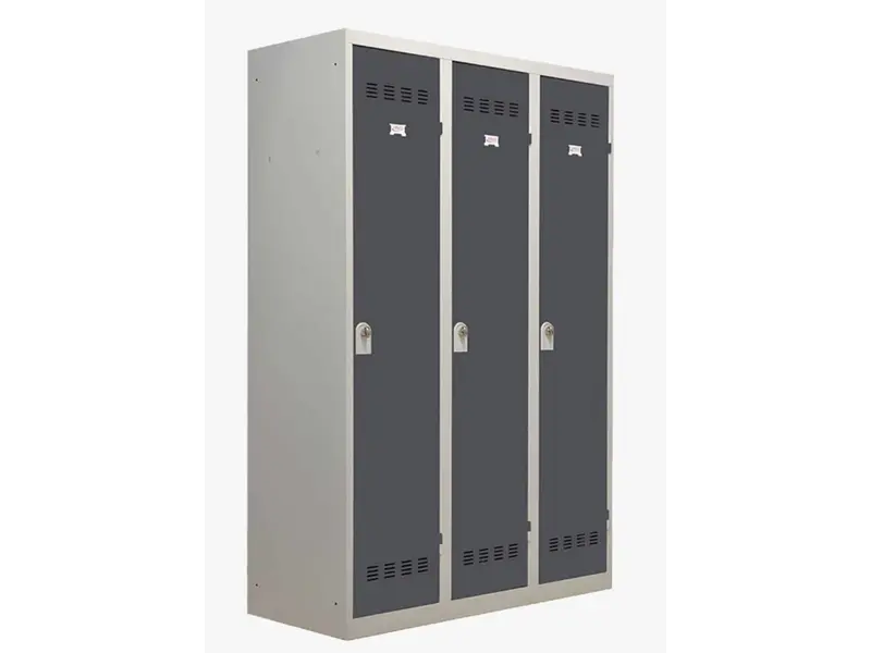 Metalen lockerkast 3 deuren - Vuile industrie - H.180 x L.120 cm