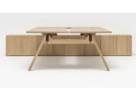 Viga directiebureau 2 persoonseiland met dressoir  en eiken of Fenix tafelblad