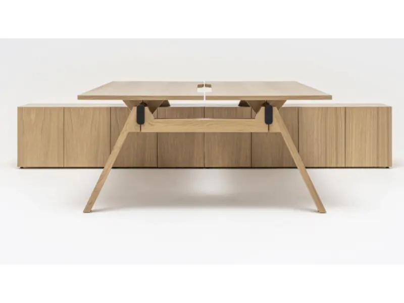 Viga directiebureau 2 persoonseiland met dressoir  en eiken of Fenix tafelblad