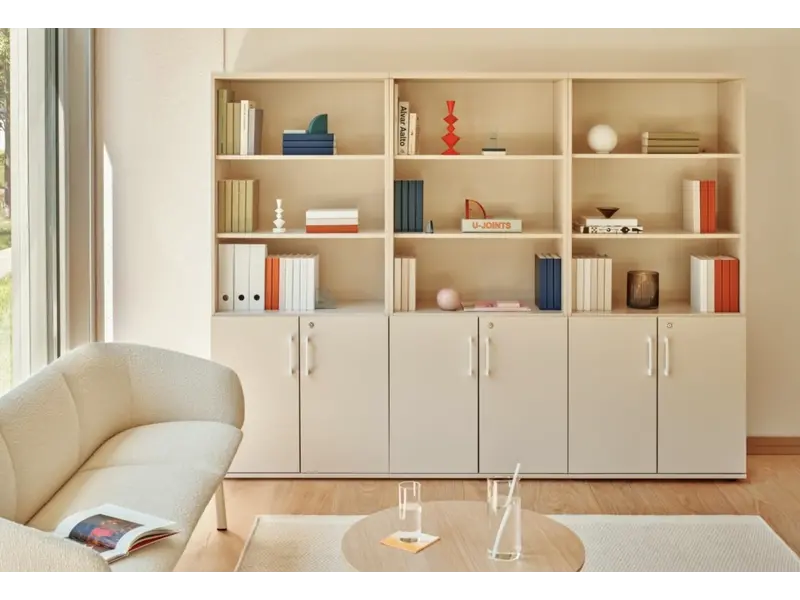 Basic archiefkast met deuren en open vak