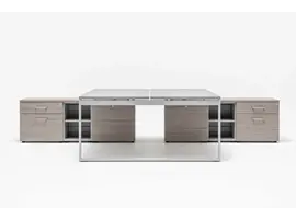 Ogi-Q bureau îlot avec meuble porteur