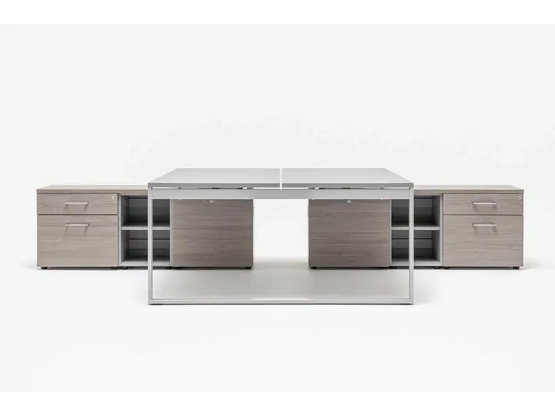 Ogi-Q bureau îlot avec meuble porteur