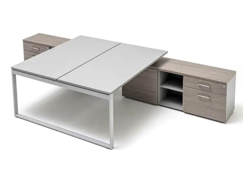 Ogi-Q bureau îlot avec meuble porteur
