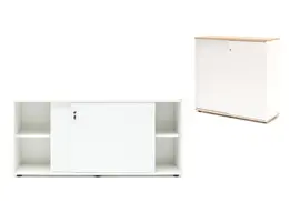 Basic armoire bas étroit avec porte coulissante