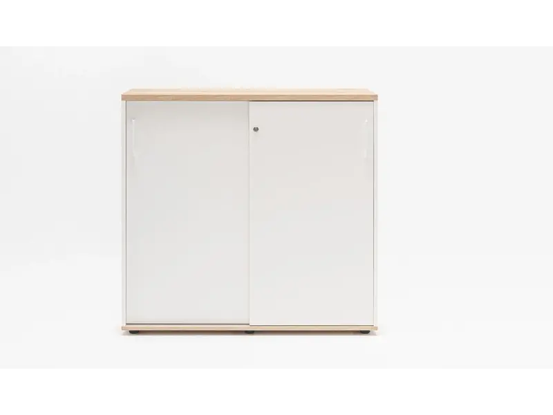 Basic armoire bas étroit avec porte coulissante