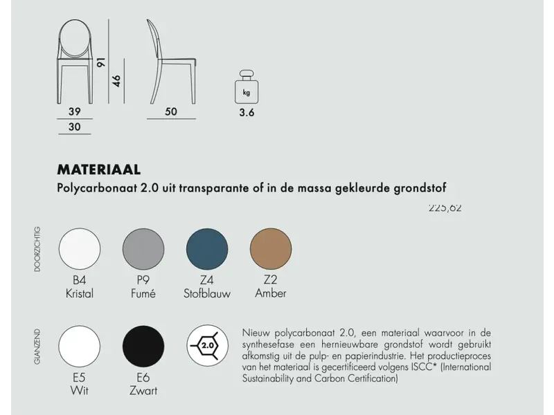 Victoria Ghost stoel ondoorzichtig