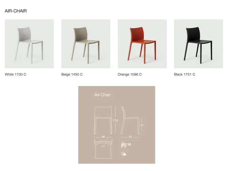 Air chair stoel zonder armleuning