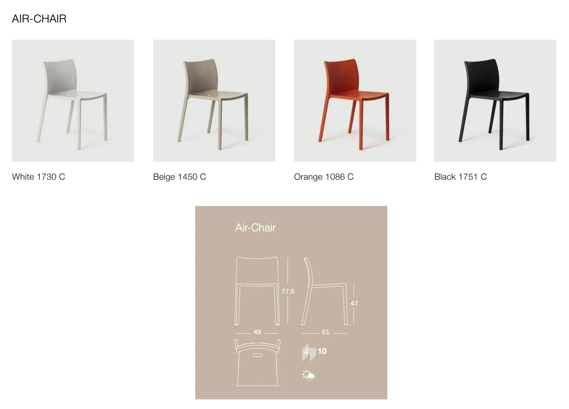 Magis Air chair stoel zonder armleuning