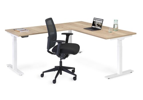 S-Line bureau d'angle à réglage électrique assis-debout