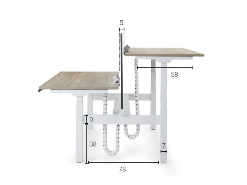 BNO S-Line Bench Duo – Elektrisch Verstelbare Zit-Statafel voor 2 Personen S-Line Bench Duo – Elektrisch Verstelbare Zit-Statafel voor 2 Personen