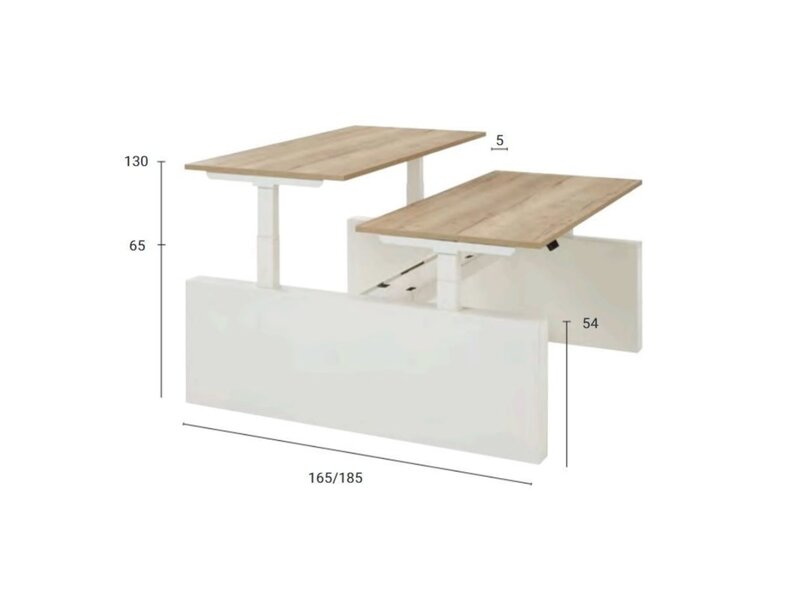 Flex bureau assis-debout électrique pour 2 personnes