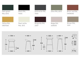 Team tabouret haut en polypropylène
