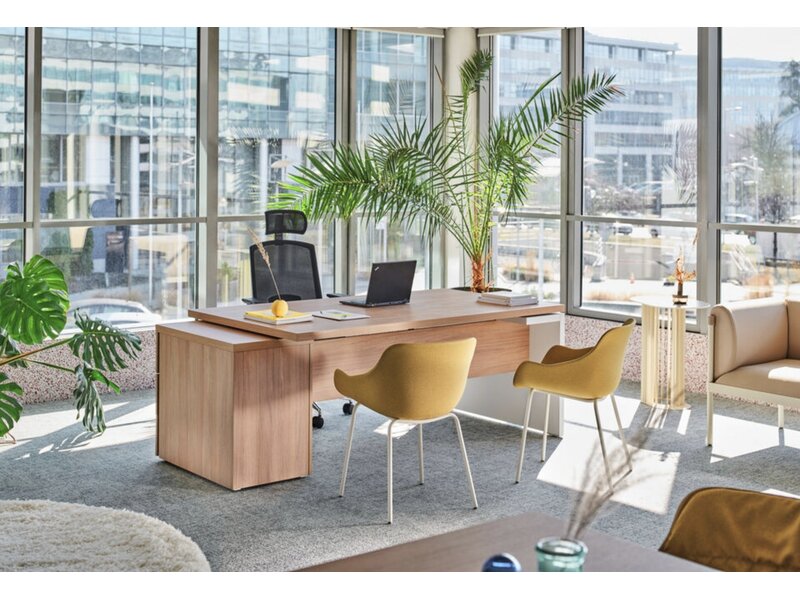 Bureau de direction MDD Mito avec caisson – Design italien élégant et fonctionnel signé Simone Bernocchi | Brand New Office