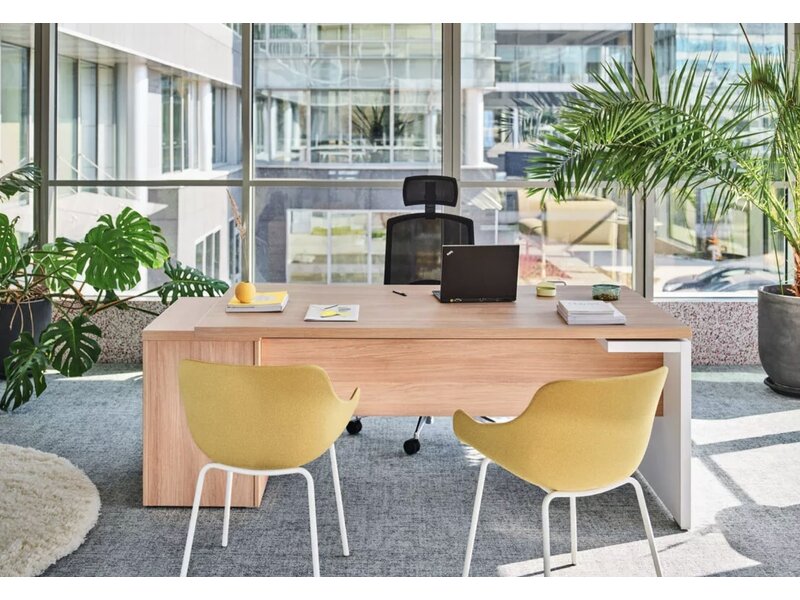 Bureau de direction MDD Mito avec caisson – Design italien élégant et fonctionnel signé Simone Bernocchi | Brand New Office