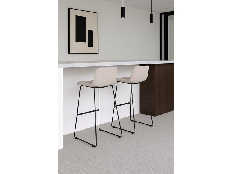 Lounge Grande barkruk – Design barkruk met ergonomische zitting en stalen onderstel