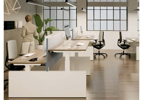 Flex bureau assis-debout électrique pour 2 personnes