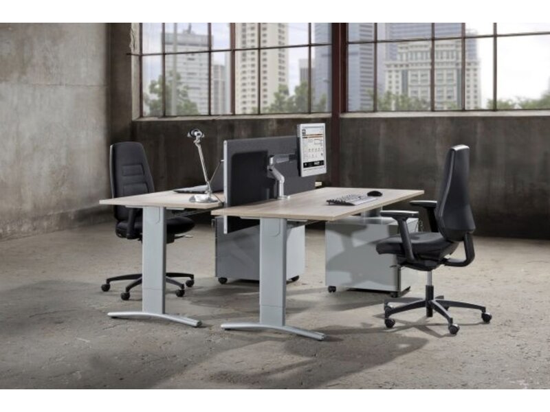 Flexaro Entrada bureau rectangulaire – Bureau élégant avec pied en T et hauteur réglable