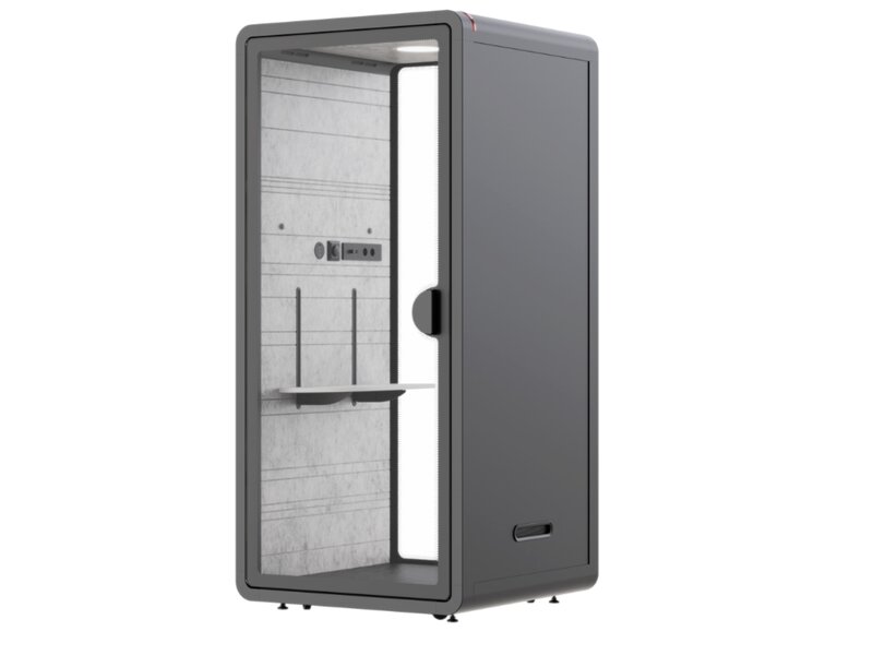 X-Pod Belcel – Akoestische 1-Persoons Werk- en Belcabine met Verstelbare Tafel, Verlichting & Ventilatie | Direct Leverbaar