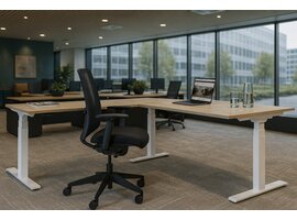 Flexaro kantoormeubilair – Solide kwaliteit & tijdloos design S-Line – Elektrisch verstelbare zit-sta hoekopstelling S-Line – Elektrisch verstelbare zit-sta hoekopstelling