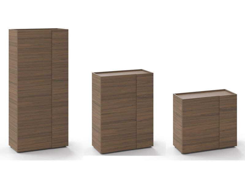 Armoires de rangement Narbutas PLANA en placage bois – Système premium 2H/3H/5H avec portes soft-close