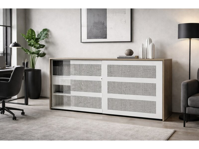 Flexaro Slide & Go – Armoire acoustique à portes coulissantes hauteur 120 cm pour bureaux ouverts