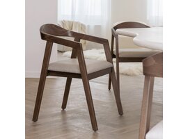 BNO Armand stoel in beukenhout met armleuningen – comfortabel design in naturel of bruin