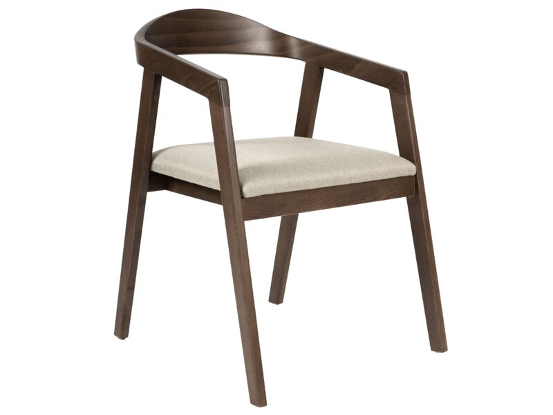 BNO Armand stoel in beukenhout met armleuningen – comfortabel design in naturel of bruin