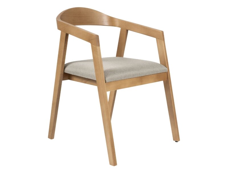 BNO Armand stoel in beukenhout met armleuningen – comfortabel design in naturel of bruin