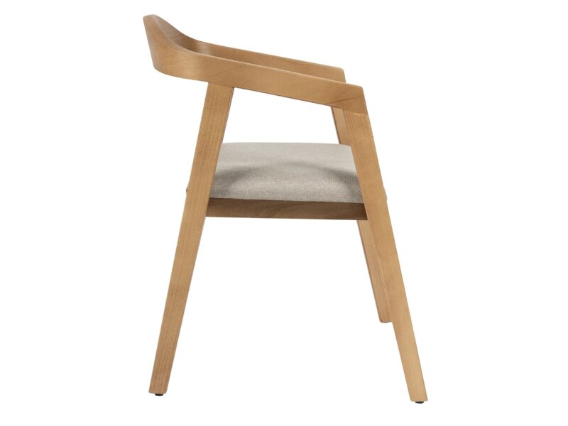 BNO Armand stoel in beukenhout met armleuningen – comfortabel design in naturel of bruin