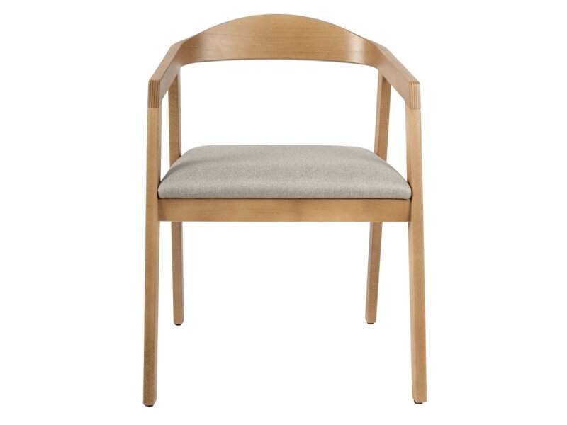 BNO Armand stoel in beukenhout met armleuningen – comfortabel design in naturel of bruin