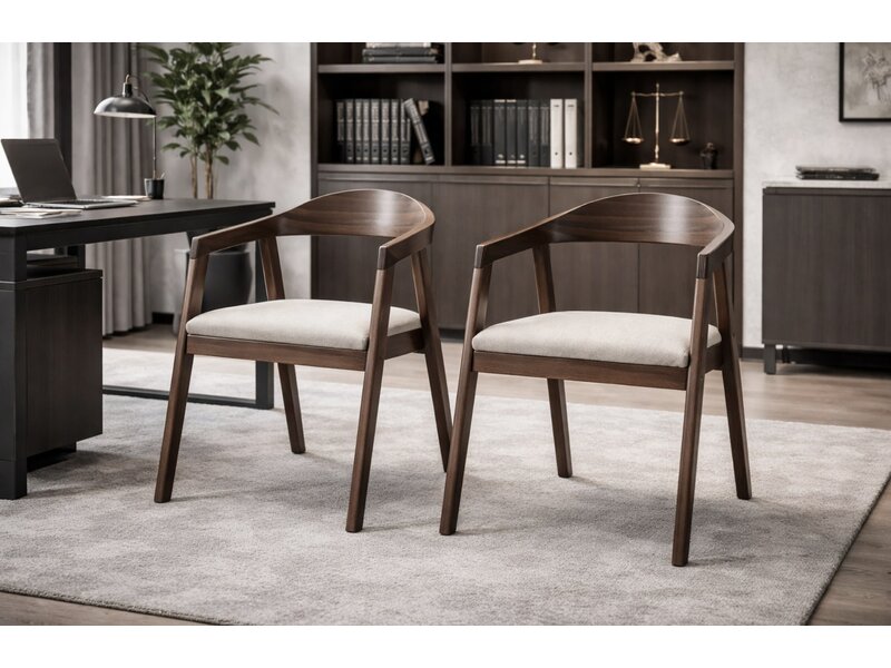 BNO Armand stoel in beukenhout met armleuningen – comfortabel design in naturel of bruin