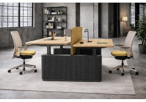 Ogi Drive elektrisch zit-sta benchbureau met viltpanelen