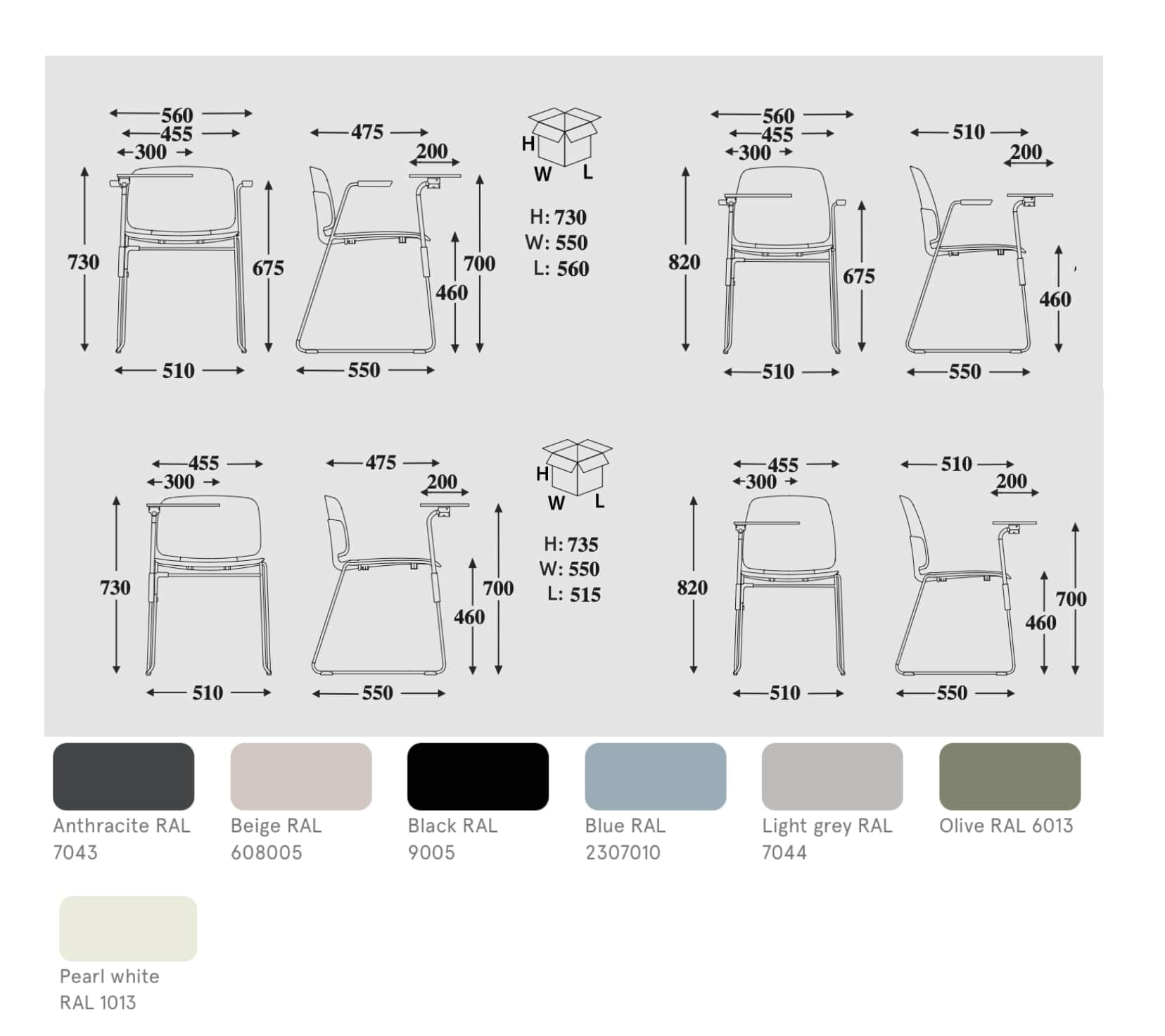 MDD  MDD Lena stapelbare vergaderstoel – modulaire oplossing voor conferentie-, opleidings- en auditoriumruimtes
