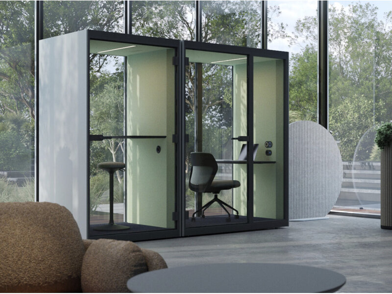 Sonus M akoestische pods Narbutas SONUS S+ verrijdbare akoestische werkpod voor flexibel en geconcentreerd werken