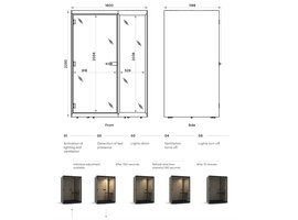 Sonus M akoestische pods Narbutas SONUS S+ verrijdbare akoestische werkpod voor flexibel en geconcentreerd werken